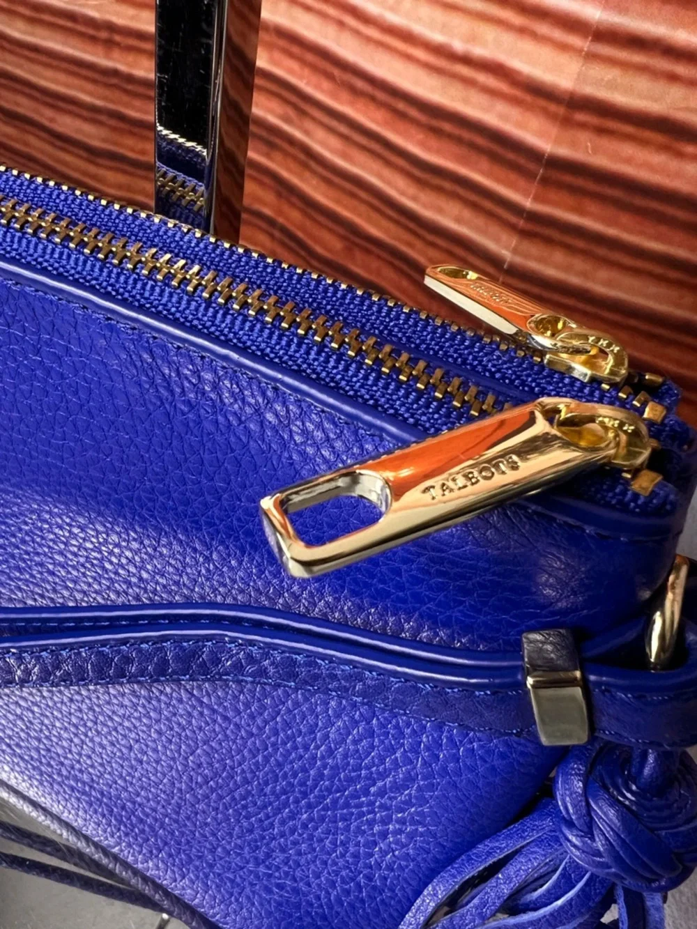 Talbots Blue Leather Wristlet Clutch
